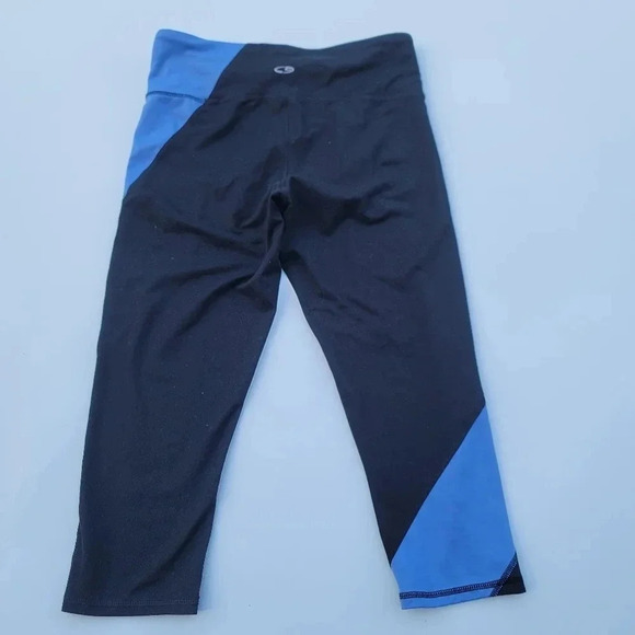 CHAMPION DUO DRY Black Blue SOFT STRETCH LEGGINGS Cropped SIZE M - Picture 6 of 6